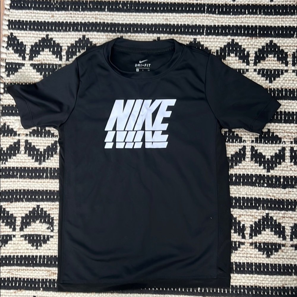 Nike Boys Black and White Dri-FIT Tee